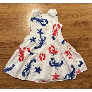 Crewcuts Dress Lobster Cross Back Girls  Cotton Party  Fit & Flare Dress 6